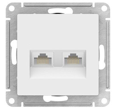 Механизм розетки  2-м СУ Antibact RJ45 белый ATN000185 662356
