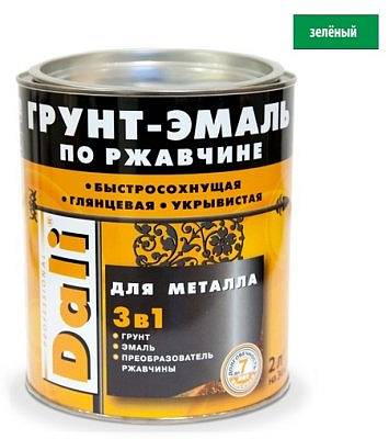 Грунт-эмаль по ржавчине Dali 3 в 1 Зеленая 0,75л