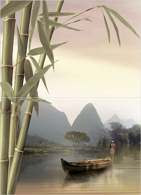 Bamboo PWU07BMB2 панно из 2 плиток 498*364*6,5 (4 к-та в коробке)