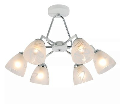 Люстра 9010-6 Люстра Conocido WH+CR 6х E27/60W (58*58*37.5)