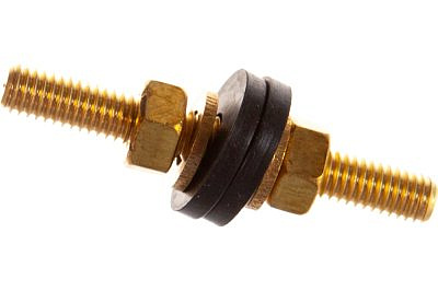 Шпилька латунная с гайками для унитаза М6 для крепления стойки смывнова бачка (1 шт) 06989