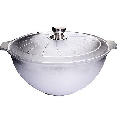 Казан для плова 10л литой алюминиевый с крышкой МЕЧТА