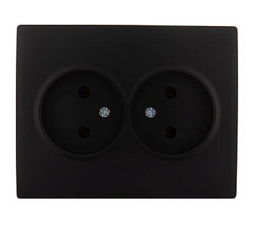 Розетка  керамика 16А ПБТ черный бархат Karina  707-4200-128_В  