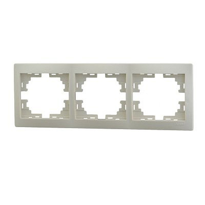 Рамка 3 места , горизантальная , кремовый  Мира 701-0300-148
