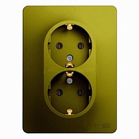 Розетка 2-м с заземлением в сборе фисташка SchE GLS001024