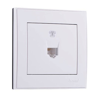 Розетка 703-0225-137 телефонная евро белая с бок.вст. хром 