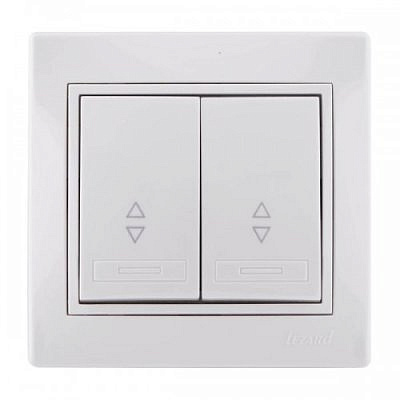 Переключатель 2-клавиши , белый ,с белой вставкой 701-0202-106 Мира с/у