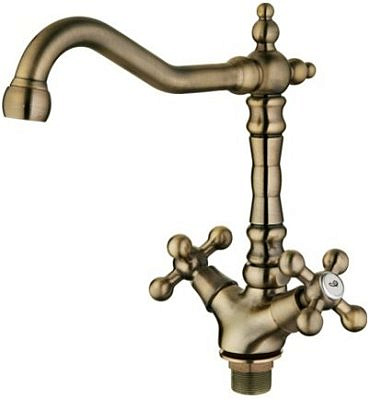 Cмеситель для кухни Ledeme L4019С крест бронза 