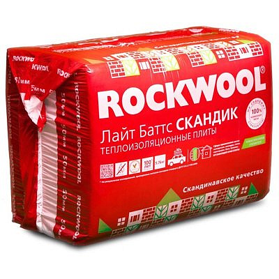Утеплитель ROCКWOOL Лайт Баттс СКАНДИК  800х600х50 (5,76м2/0,288м3)