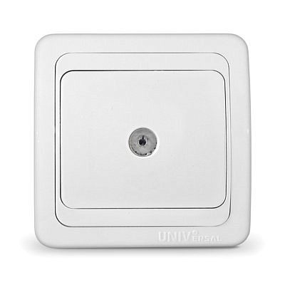 Розетка UNIVersal Валери телевизионная белая (керамическое основание) В0027
