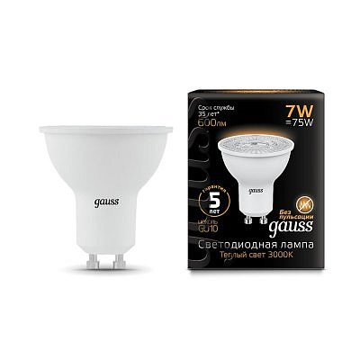 Лампа Gauss LED MR16 GU10  7W 600lm 3000K 2K 