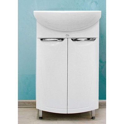 Тумба Monako 55 белая с раковиной ALFA 55 Alavann