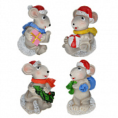 СНОУ БУМ Магнит "Новогодняя мышка", полистоун, 5,5х3,5см, 4 дизайна