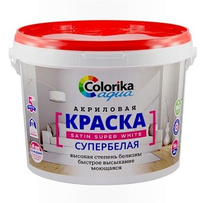 Краска в/д Colorika Aqua моющаяся для внутренних работ шелковисто-матовая 2,7л