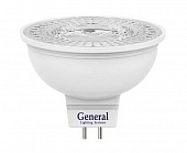 Лампа светодиодная General MR16 GU5.3 8W 3000K 4K 50х48 пластик/алюминий с рефлектором 110° 636100