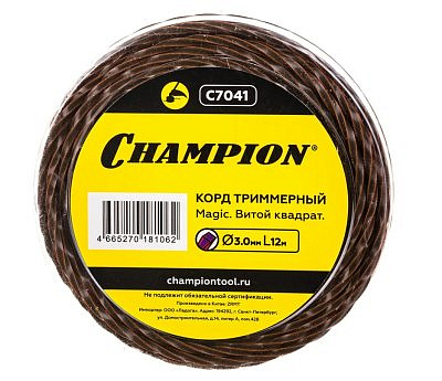 Корд трим.CHAMPION Magic 3.0мм* 12м (витой квадрат) C7041