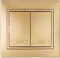 Переключатель 2-клавиши  металлик золото со вставкой 701-1313-101 Мира с/у
