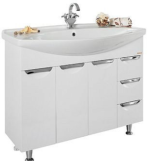 Тумба без раковины Vod-ok Лира 105 белая без бельевой корзины