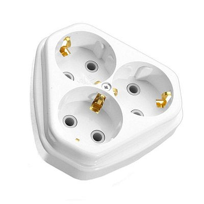 Розетка Кунцево-Электро роз. СУ 3 мест. бел. (пласт. осн.) РС10-394