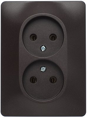 Розетка 2-м без заземления в сборе шоколад SchE GLS000820