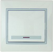 Переключатель 1-клавиша , белый с серой вставкой , с подсветкой 701-0215-111 Мира
