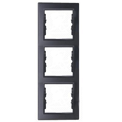 Рамка 3 места , вертикальная ,  графит SchE GSL001307