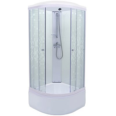 Душевая кабина Triton Стандарт 100*100 В, ДН4,сред.под.стекло АКВА  МОЗАИКА, сифон