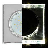 Светильник Ecola зеркальный GX53-H4 5311 встраемывый , стекло , скошенный край , Квадрат  хром-хром  38*120