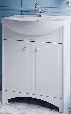 Тумба Classic 60 белая с раковиной Элеганс 60 Alavann 