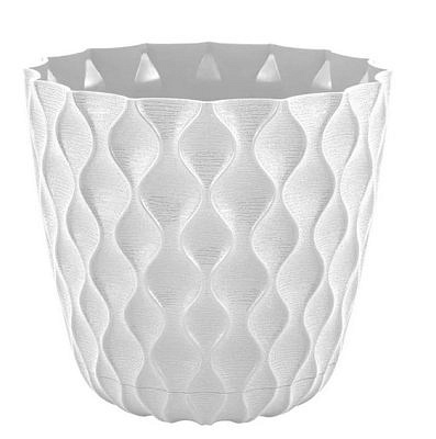 Горшок для цветов InGreen Wave d175 2,5л с дренаж.сеткой и съем.поддон, Белоснеж.жасмин  IG650210048