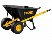 Тачка строительная, усиленная, объем 140 л, 250 кг, двухколесная, колесо 15х6.00-6// Denzel 69000