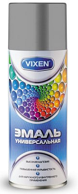 Эмаль универсальная серая аэрозоль 520мл VIXEN