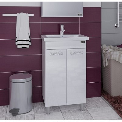 Тумба Санта Ливерпуль 50 белая напольная без раковины