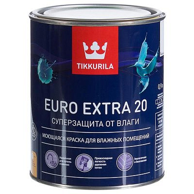 Краска Tikkurila Евро-20 ,  9 л.