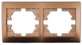 Рамка 2 места , горизантальная , золотая. Мира 701-1300-147
