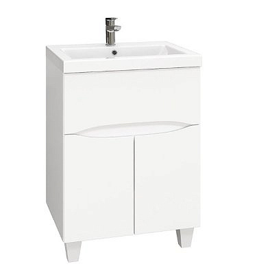 Тумба Стрим 60 напольная белая без раковины  /Оника/