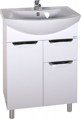 Подстолье АСБ Мессина 60 белая с раковиной Балтика 60