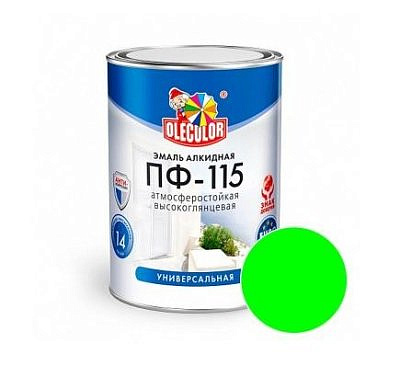 Эмаль ПФ-115 OLECOLOR Ярко-зеленая 2,7кг