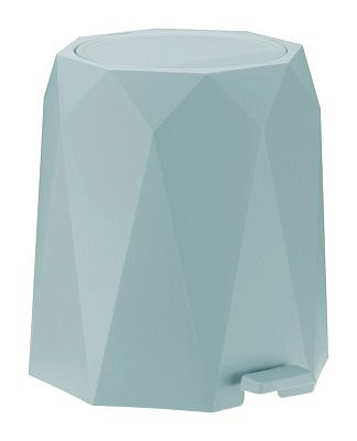 Контейнер для мусора ПРИЗМА 4,5л с педалью Морская волна