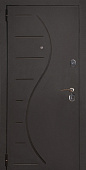 Входная дверь Стандарт Штамп Волна Антрацит черный/Волна ПВХ беленый дуб 960 левая