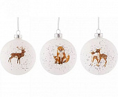 НАБОР ШАРОВ ИЗ 3 ШТ КОЛЛЕКЦИЯ "ЛЕСНАЯ СКАЗКА"  Д 8 СМ 862-375