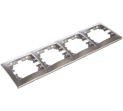 Рамка 4 места , вертикальная , серебро 701-1000-154