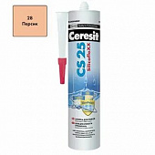 Затирка-герметик CERESIT CS 25 эластичный силиконовый  (персик) 280мл 