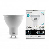 Лампа Gauss Elementary 13627 MR16 GU10 7W(550lm) 4100K 4K 57x50 матовая, пластик/алюм.