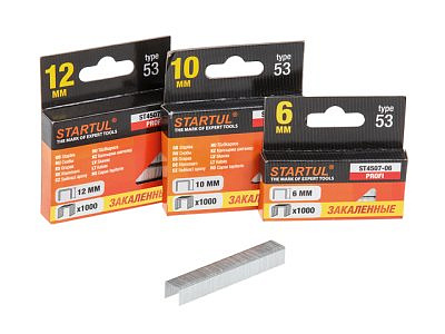 Скобы закаленные 14мм тип 53 STARTUL PROFI