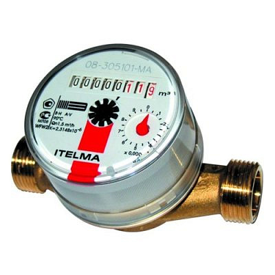 Счетчик горячей воды ITELMA Ду15, L110 без присоед к-та