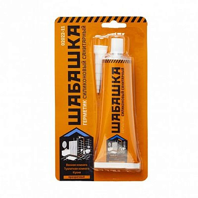 Герметик ШАБАШКА силиконовый санитарный прозрачный 85мл 241353