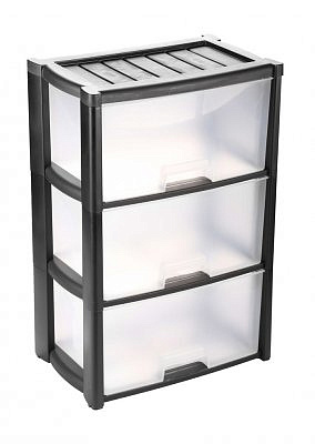 Комод "Колорит" 3-х секционный черный (уп.1)