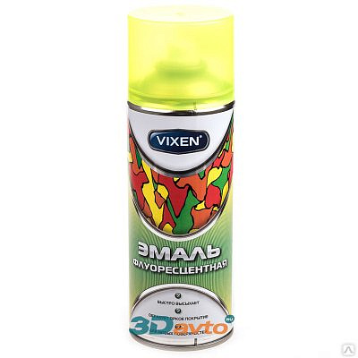 Эмаль флуоресцентная, желтая аэрозоль 520мл VIXEN