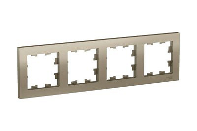 Рамка 4 поста Schneider Electric ATLASDESIGN, шампань ATN000504